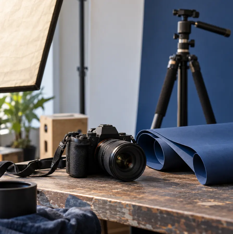 Illustration of photography businesses equipment and workspace